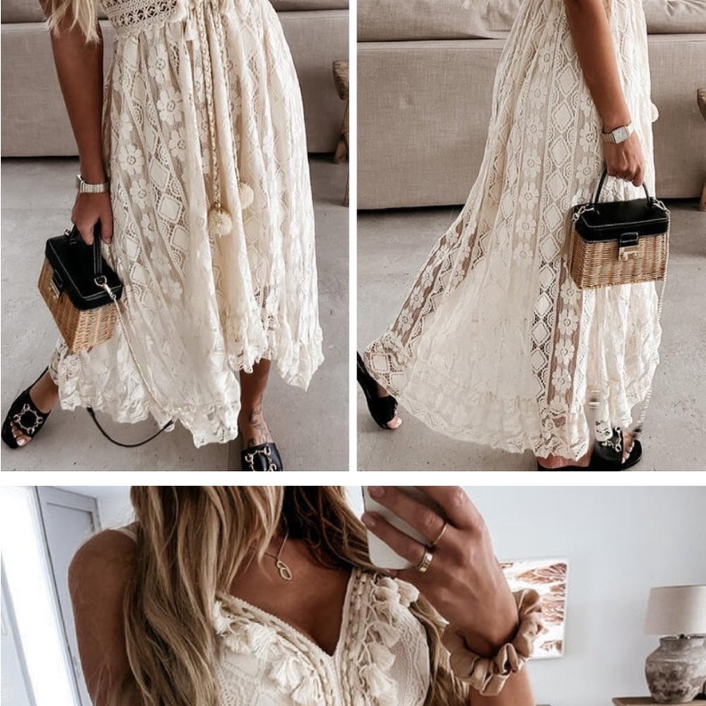 New Boho Lace Sundress Beach Festival Dress